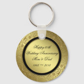Klassieke gouden huwelijksjubileum sleutelhanger (Voorkant)