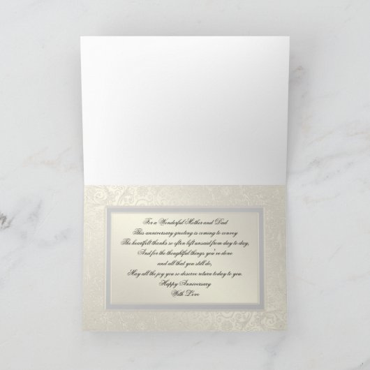 Klassieke gouden huwelijksjubileumkaart kaart (Binnen)