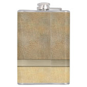 Klassieke gouden Ierse Lucky Shamrock leren look Heupfles (Achterkant)