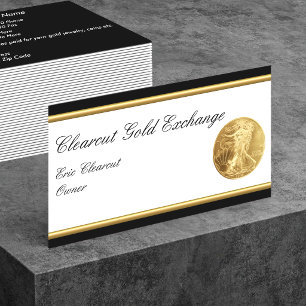 Klassieke gouden investeringskaartjes visitekaartje