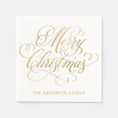 Klassieke gouden kalligrafie gepersonaliseerde ker servet (Voorkant)