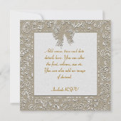 Klassieke gouden kant trouw-, jubileumuitnodiging kaart (Achterkant)