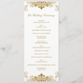 Klassieke Gouden Kleur Elegante Ironwork Bruiloft Programmakaart (Achterkant)