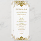 Klassieke Gouden Kleur Elegante Ironwork Bruiloft Programmakaart (Voorkant / Achterkant)