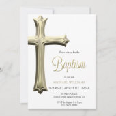 Klassieke Gouden Kruis doop Kaart (Voorkant)