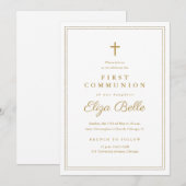 Klassieke Gouden Kruis Religieuze Eerste Heilige C Kaart (Voorkant / Achterkant)