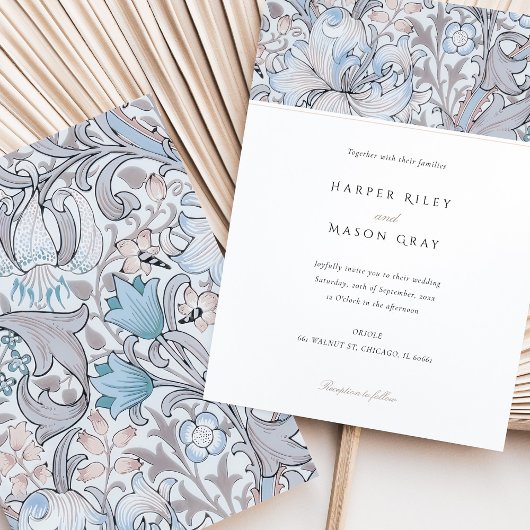 Klassieke Gouden Lelie Elegante Pastel Morris Brui Kaart