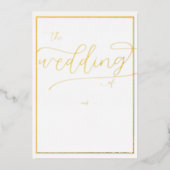 Klassieke Gouden Lijst Romantische Kalligrafie Huw Folie Uitnodiging (Voorkant)