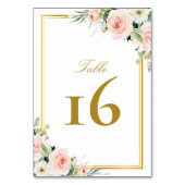 klassieke gouden lijst - roze bruinktbruiloft kaart (Voorkant)