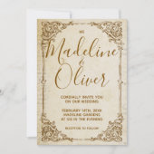  klassieke gouden Lijst-uitnodiging Kaart (Voorkant)