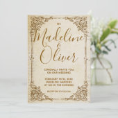  klassieke gouden Lijst-uitnodiging Kaart (Staand voorkant)