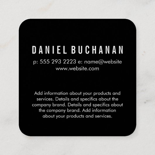 Klassieke Gouden Luxe Dubbele Ring Vierkante Visitekaartje (Achterkant)