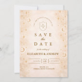 Klassieke Gouden Maanlicht Bruiloft Save The Date (Voorkant)