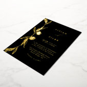 Klassieke gouden mini bloemencapsule bruiloft folie uitnodiging (Gedraaid)