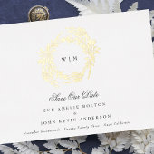 Klassieke Gouden Monogram Botanische Kreeft Trouwe Folie Uitnodiging