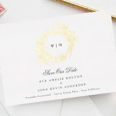 Klassieke Gouden Monogram Botanische Kreeft Trouwe Folie Uitnodiging