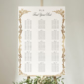 Klassieke Gouden Monogram Botanische Kreeft Trouwe Poster