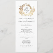 Klassieke Gouden Monogram Botanische Kreeft Trouwe Programmakaart (Voorkant)