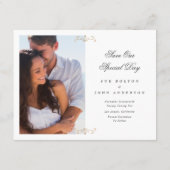 klassieke gouden monogram foto behalve de datum aankondiging (Achterkant)