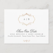 klassieke gouden monogram foto behalve de datum aankondiging (Voorkant)