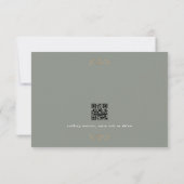 klassieke gouden monogram website QR CODE BACK sag RSVP Kaartje (Achterkant)