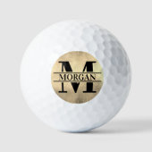 Klassieke Gouden Naam Monogram Golfballen (Voorkant)