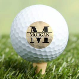 Klassieke Gouden Naam Monogram Golfballen
