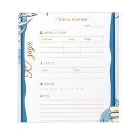 Klassieke gouden pastel cute blauwe fitness planne notitieblok