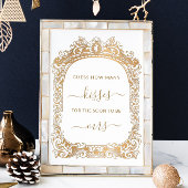 Klassieke Gouden Rand Wit Hoeveel Kisses Spel Poster