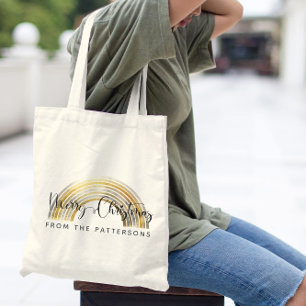 Klassieke gouden regenboog familienaam Prettig ker Tote Bag