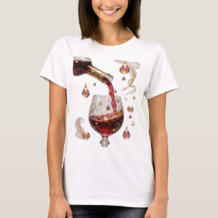 Klassieke Gouden RODE WIJN Grafische T-shirt