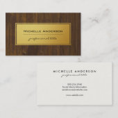 Klassieke gouden rotshout visitekaartje (Voorkant / Achterkant)