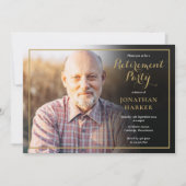 Klassieke Gouden Script Pensioen Party Foto Kaart (Voorkant)