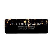 Klassieke gouden sterren Moderne Kerstmis Etiket (Voorkant)