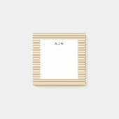 Klassieke Gouden Strepen Monogram Post-it® Notes (Voorkant)