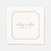 Klassieke Gouden Trouwgunst Decor Servet (Voorkant)