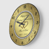 Klassieke gouden trouwjubileum wandklok (Hoek)