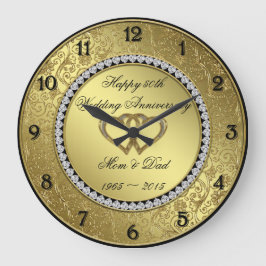Klassieke gouden trouwjubileum wandklok
