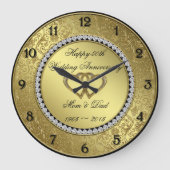 Klassieke gouden trouwjubileum wandklok (Voorkant)