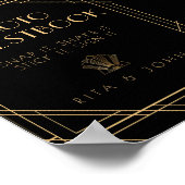 Klassieke Gouden Vintage Trouwfoto Guestbook Sign Poster (Hoek)