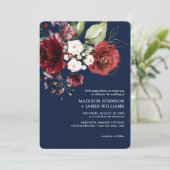 Klassieke gouden Waterverf Floral Wedding Kaart (Staand voorkant)