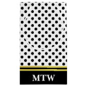 Klassieke Gouden Witte en Zwarte Stippen met Monog Klein Cadeauzakje (Achterkant)