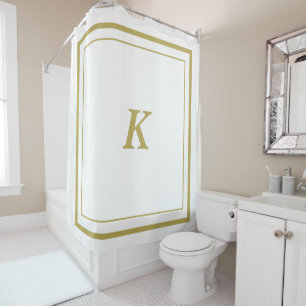 Klassieke gouden witte monogram Showgordijn Douchegordijn