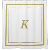 Klassieke gouden witte monogram Showgordijn Douchegordijn (Voorkant)