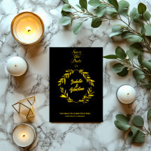 Klassieke Gouden & Zwarte Diamant Save the Date Hu