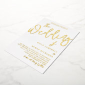 Klassieke goudkalligrafie bruiloft folie uitnodiging (Gedraaid)