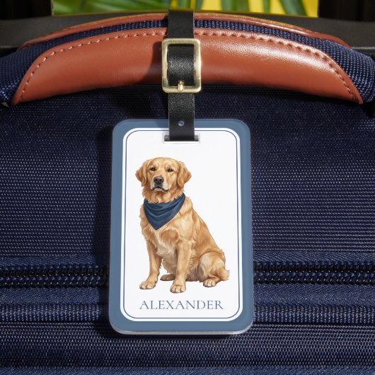 Klassieke Goudkleurige Retriever Bagagelabel (Voorkant Insitu 2)