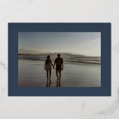 klassieke goudkreeft burgundy navy , met uitzonder folie uitnodiging (Achterkant)