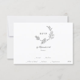 klassieke goudmonogram QR CODE BACK bruiloft RSVP Kaartje