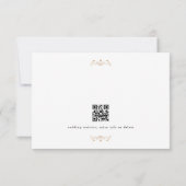 klassieke goudmonogram QR CODE BACK bruiloft RSVP Kaartje (Achterkant)